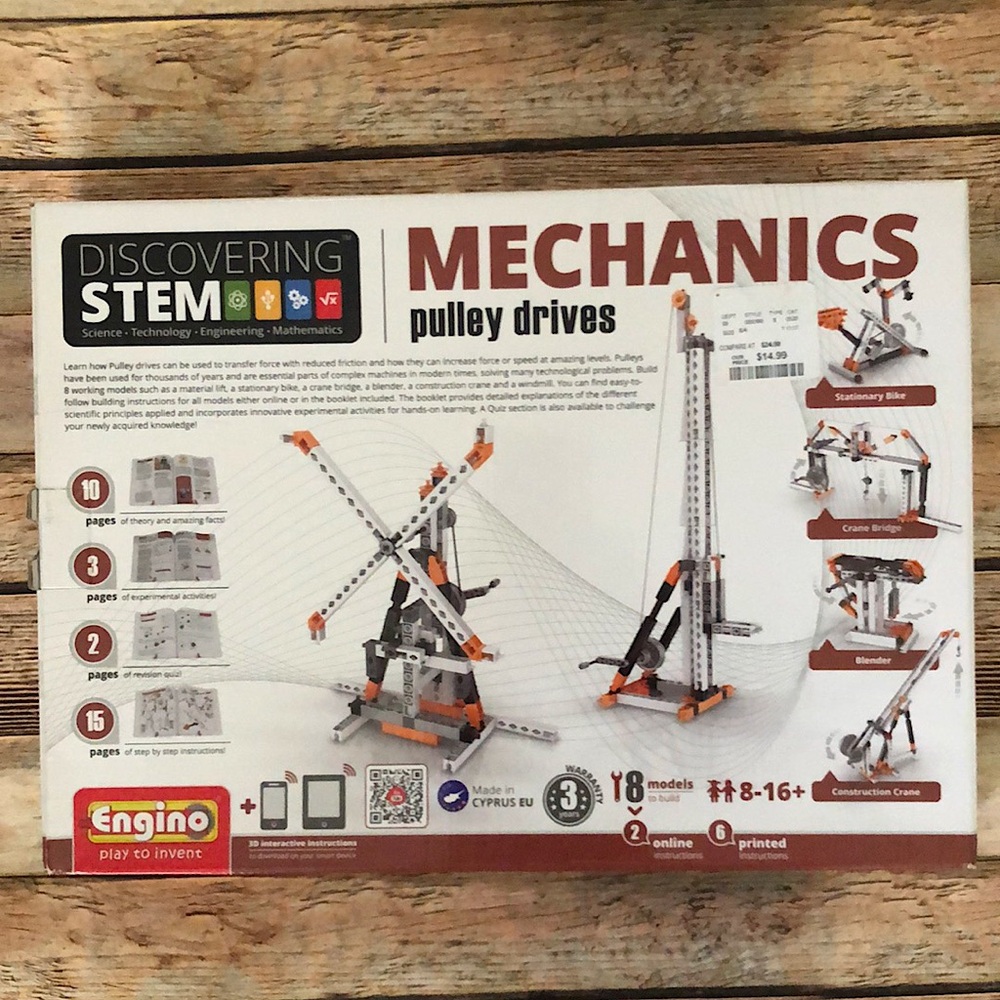 Discovering STEM Mechanics Building Block Kit | Pulley Drives & More |